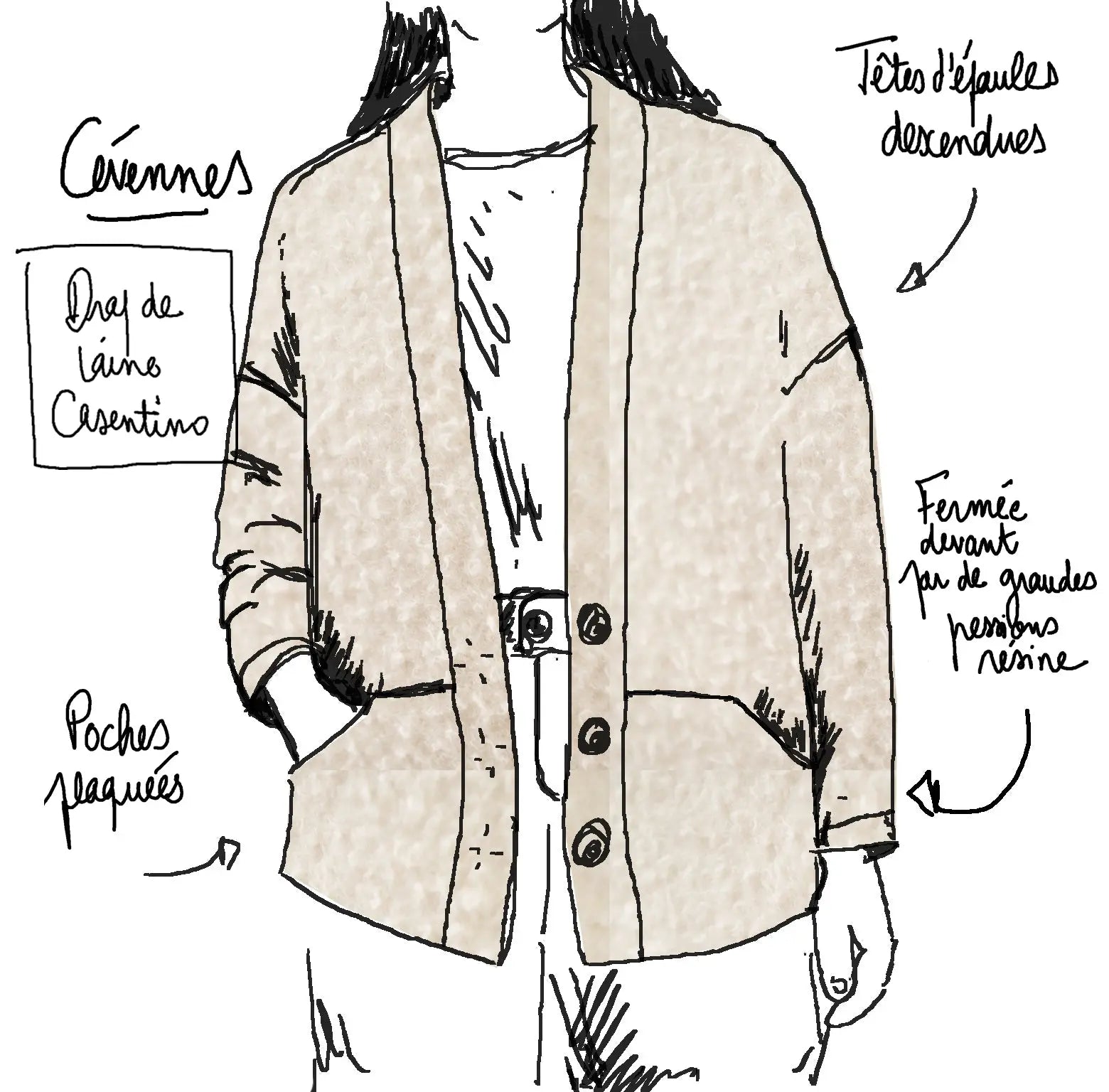 Manteau Cévennes - Laine Casentino Maison Colette