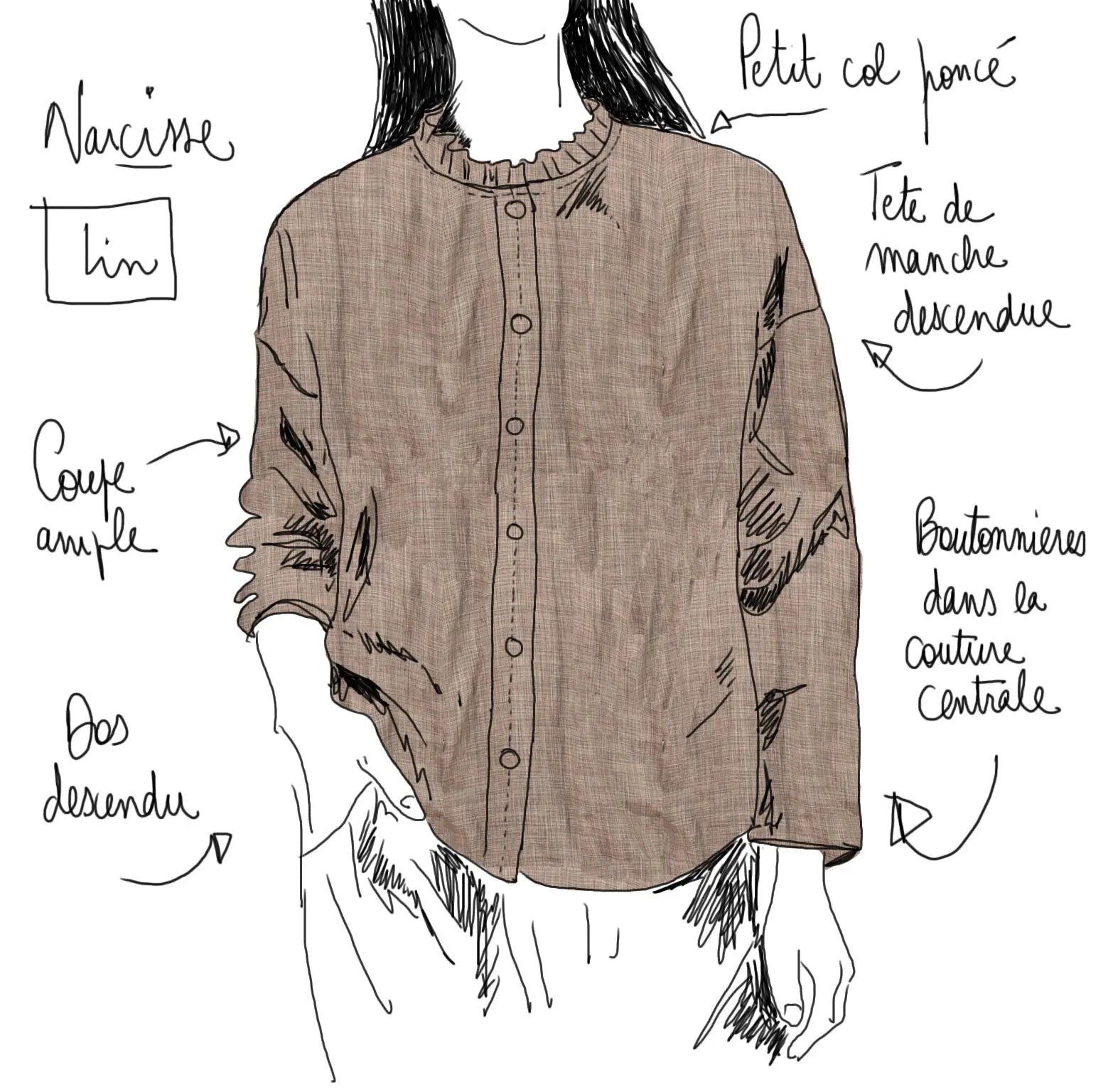 Chemise Narcisse en Toile de Lin Maison Colette