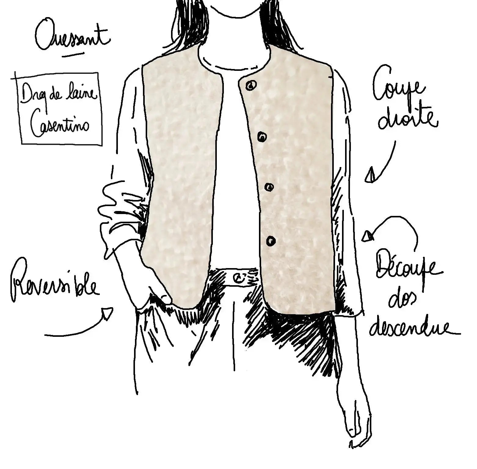 Gilet Ouessant - Laine Casentino Maison Colette