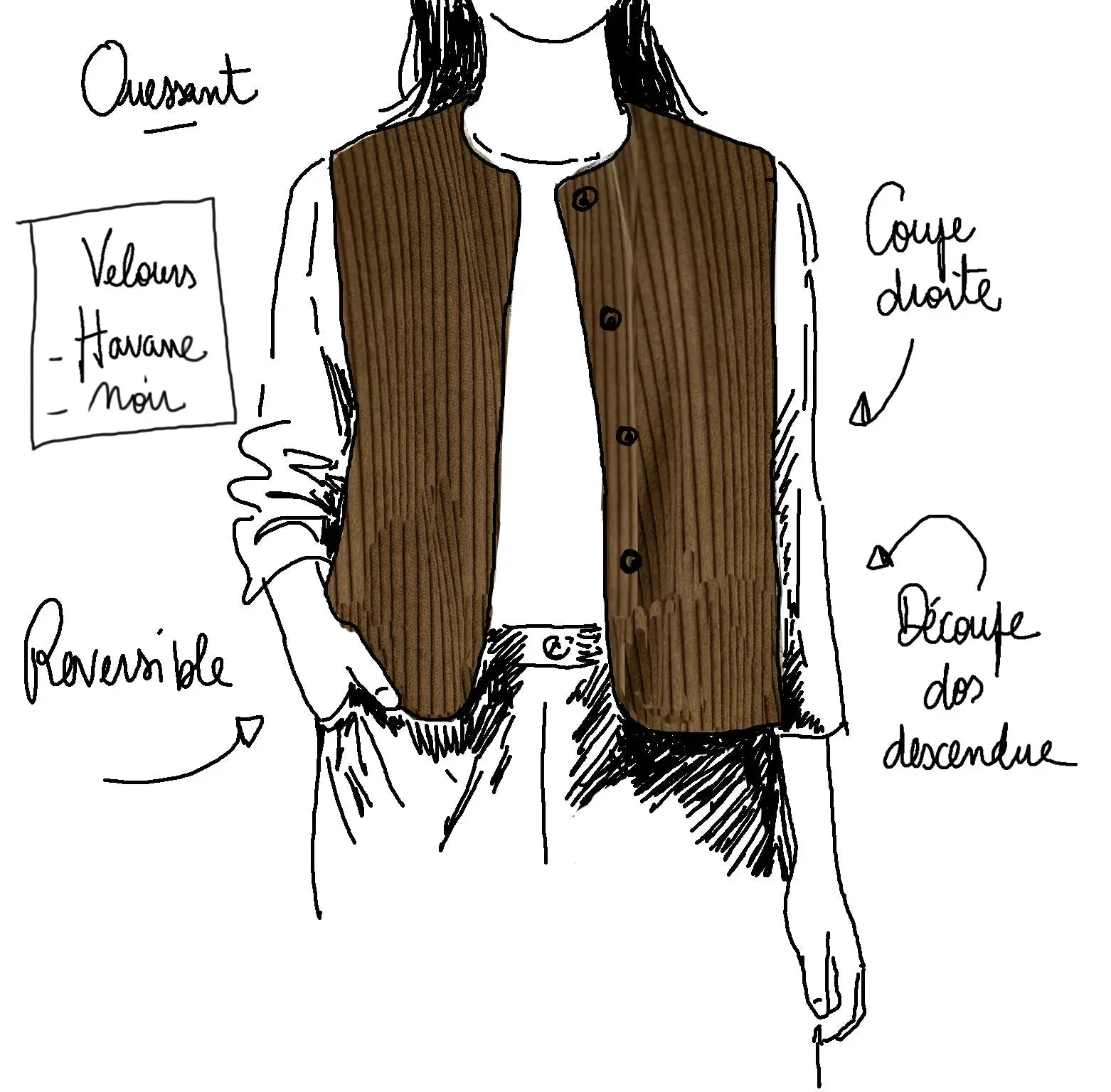 Gilet Ouessant - Velours côtelé Maison Colette