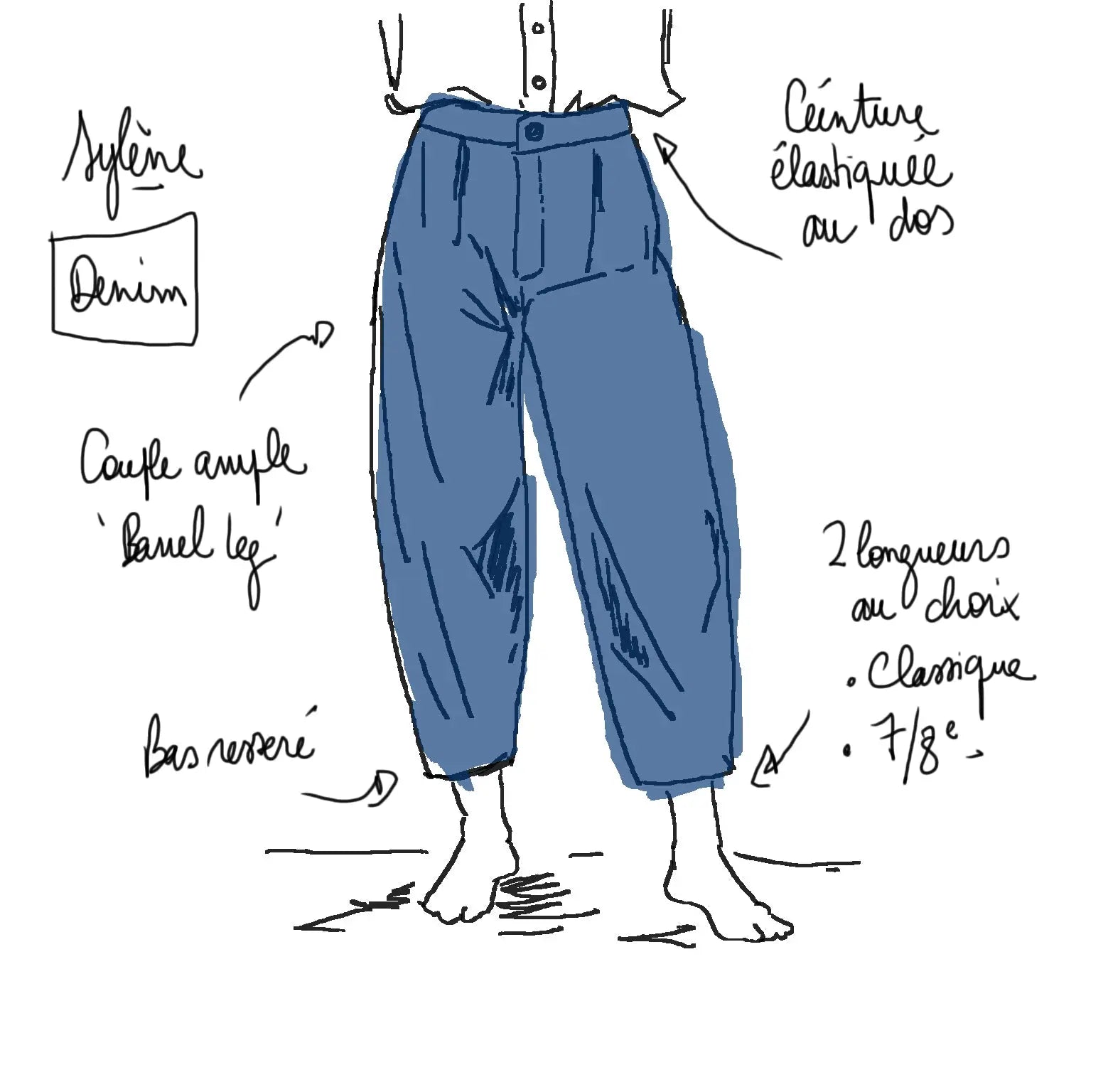 Pantalon Sylène - Denim Maison Colette