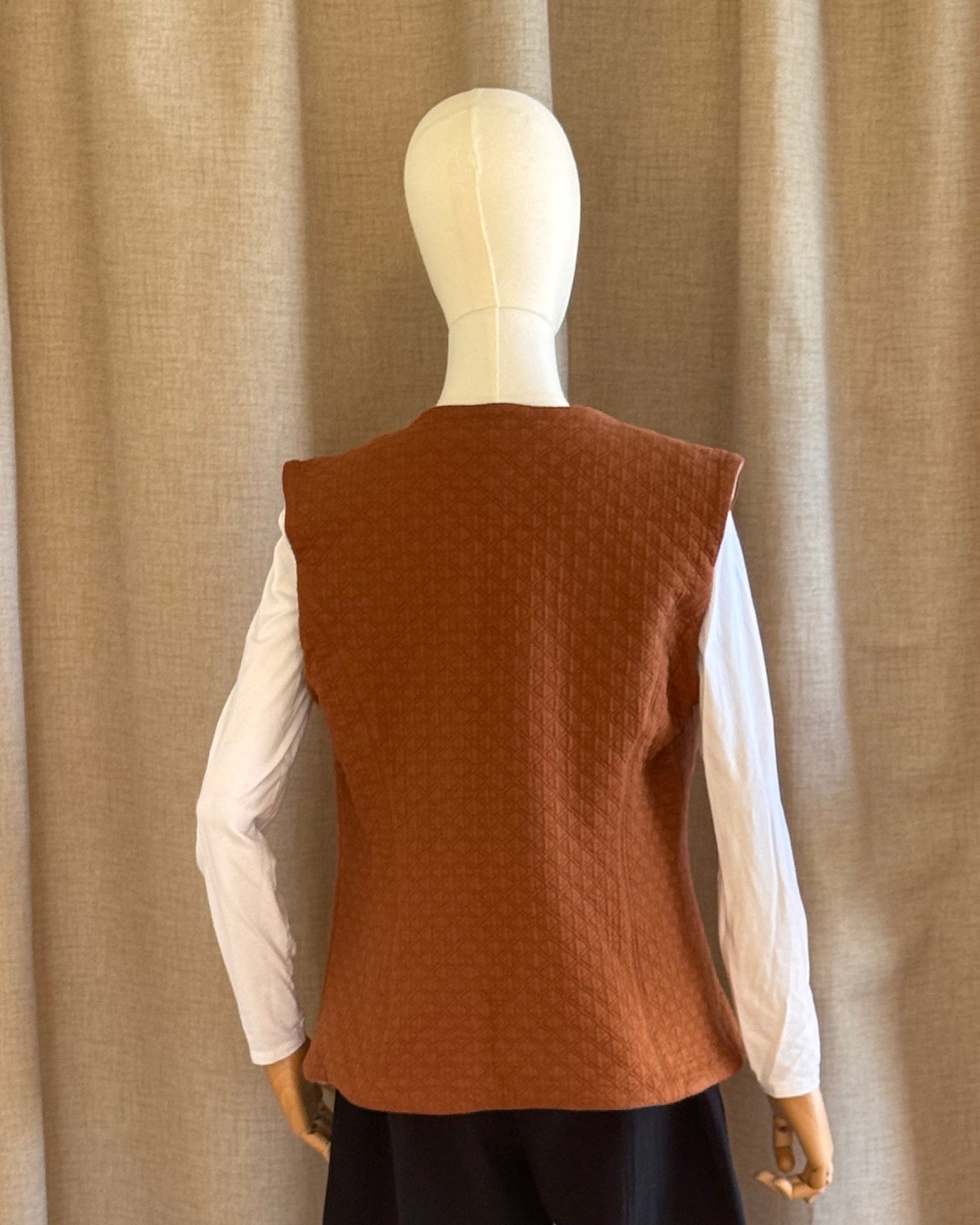 Gilet en coton tabac de dos