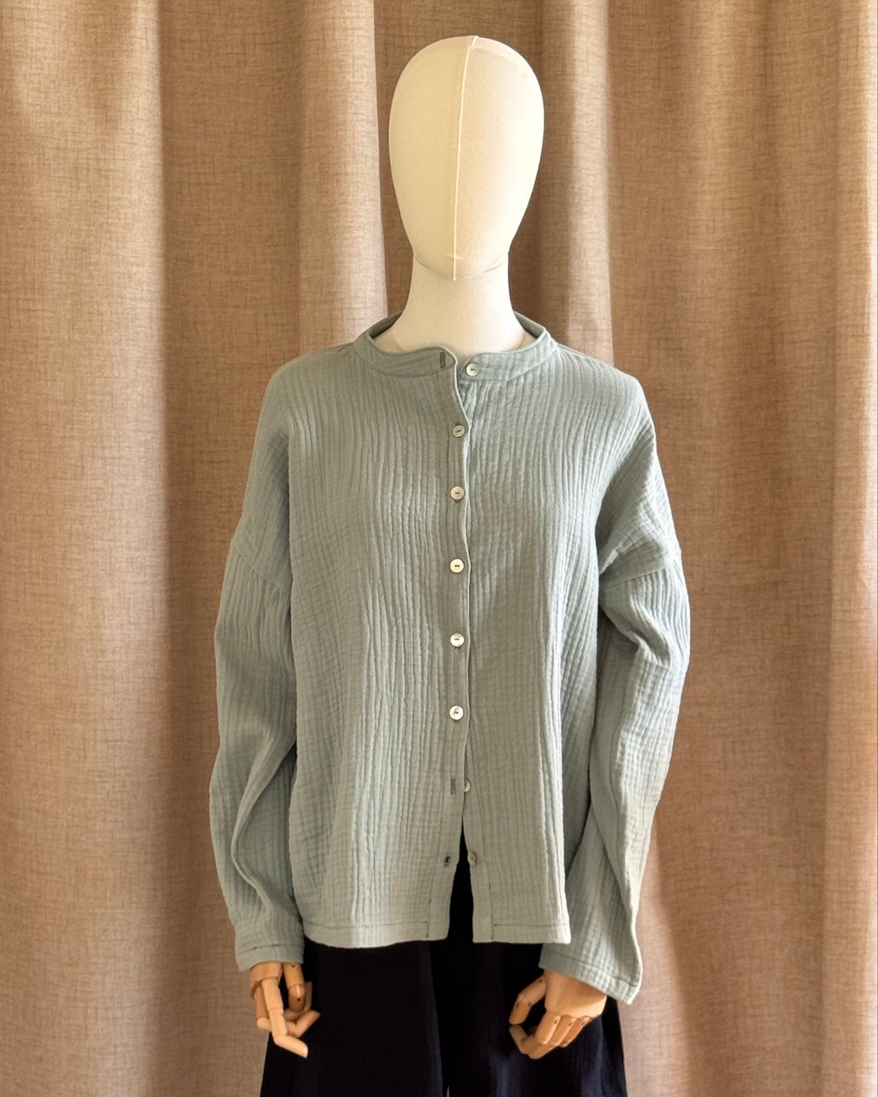 CHEMISE EN TRIPLE GAZE - Céladon