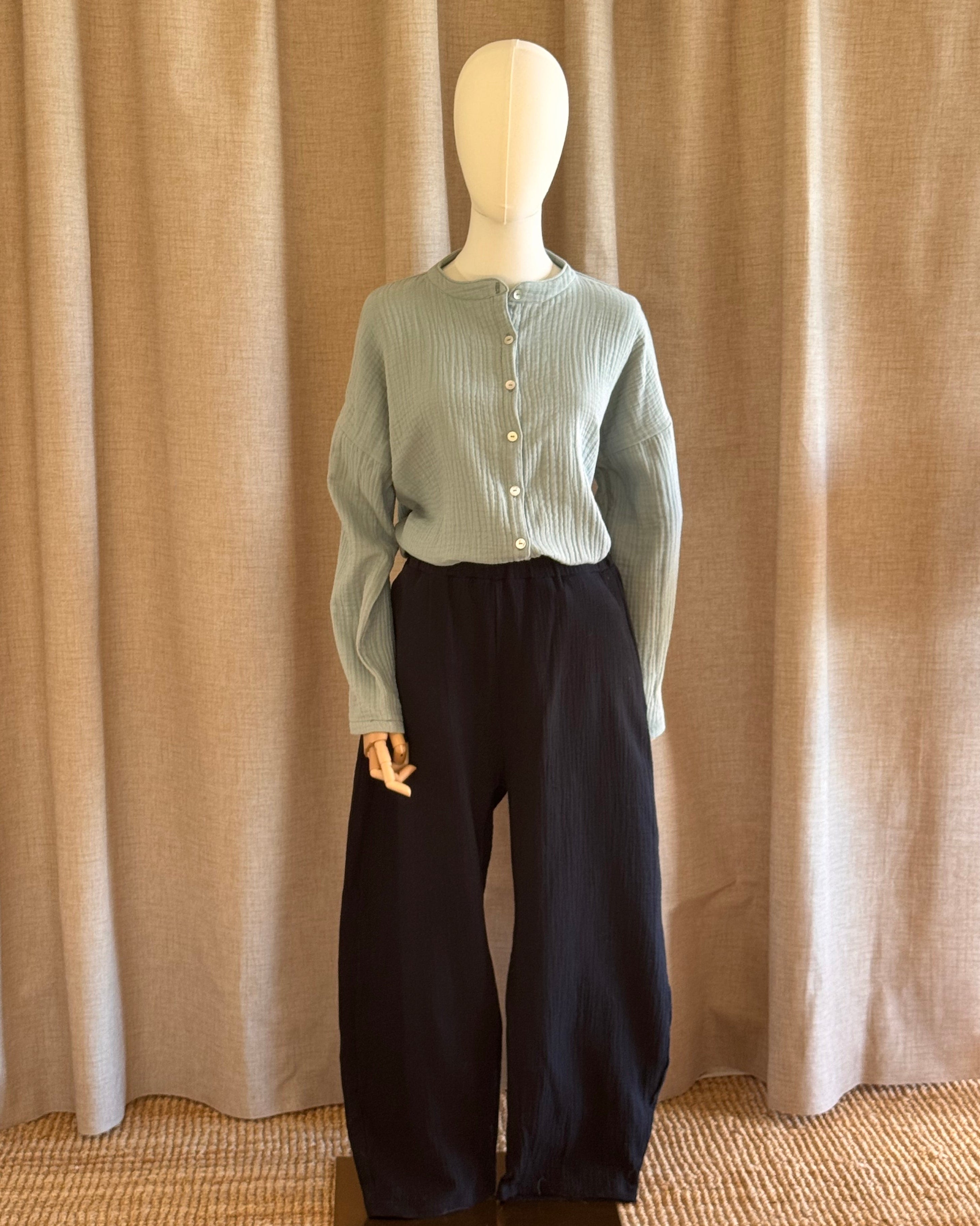 CHEMISE EN TRIPLE GAZE - Céladon