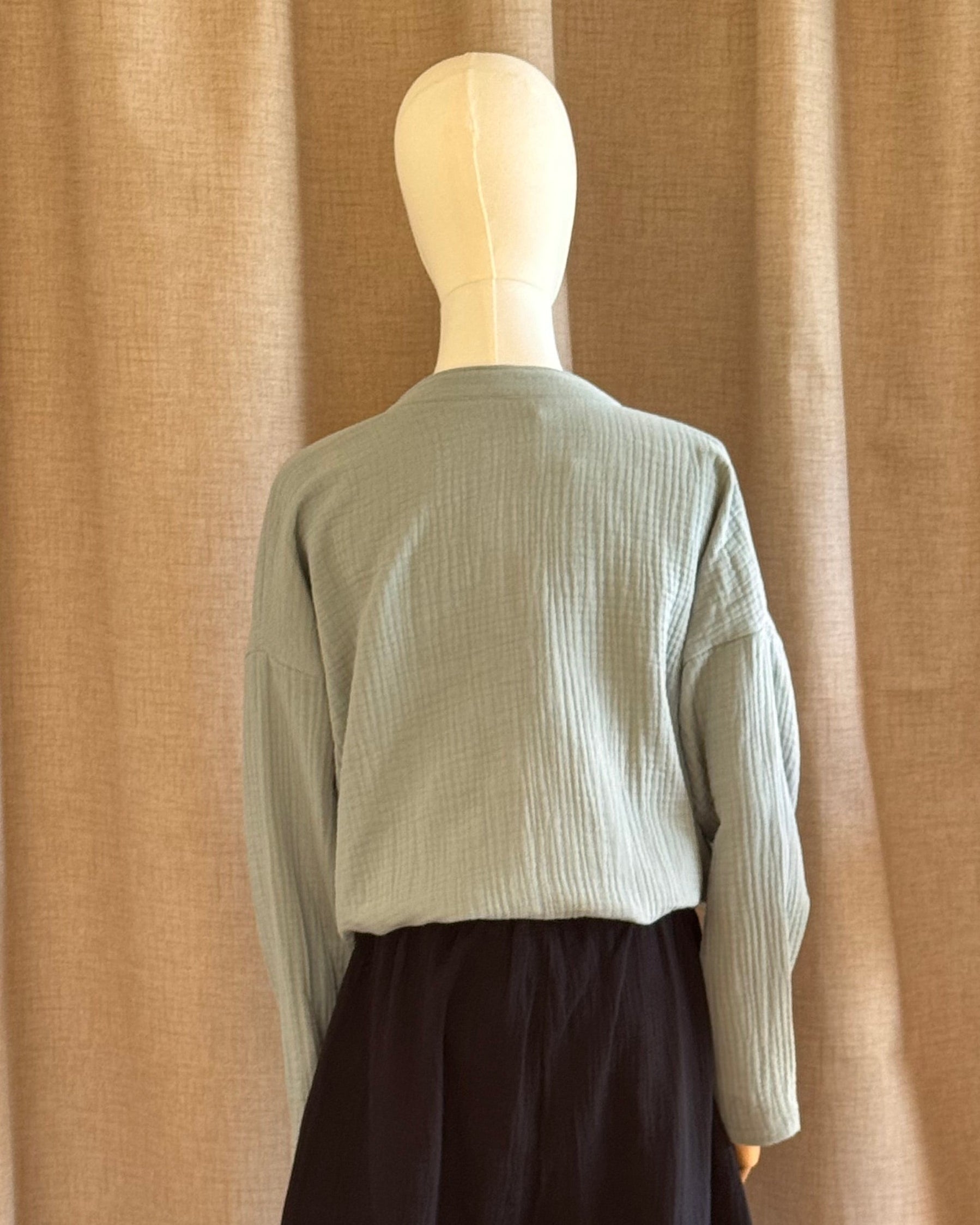 CHEMISE EN TRIPLE GAZE - Céladon