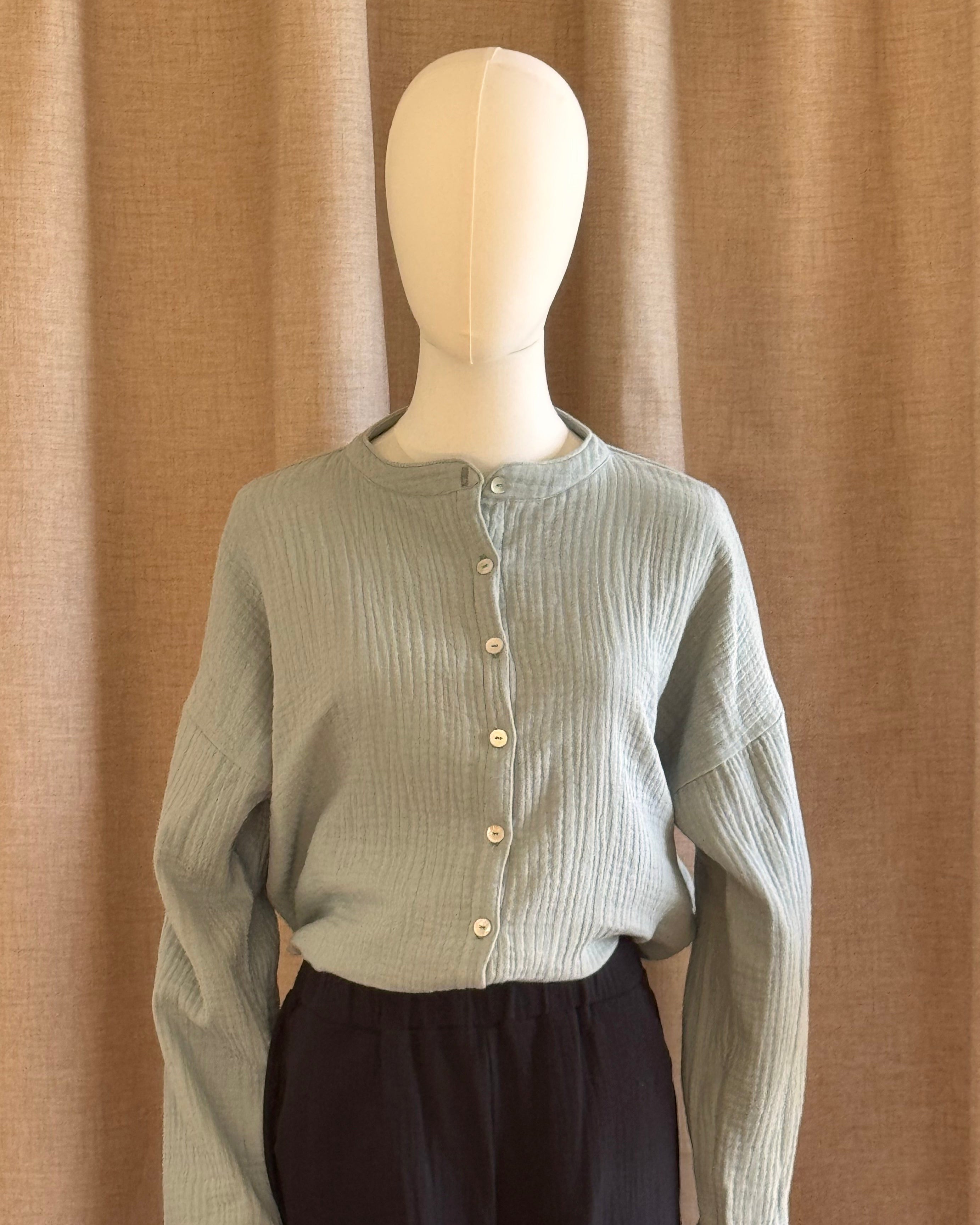 CHEMISE EN TRIPLE GAZE - Céladon