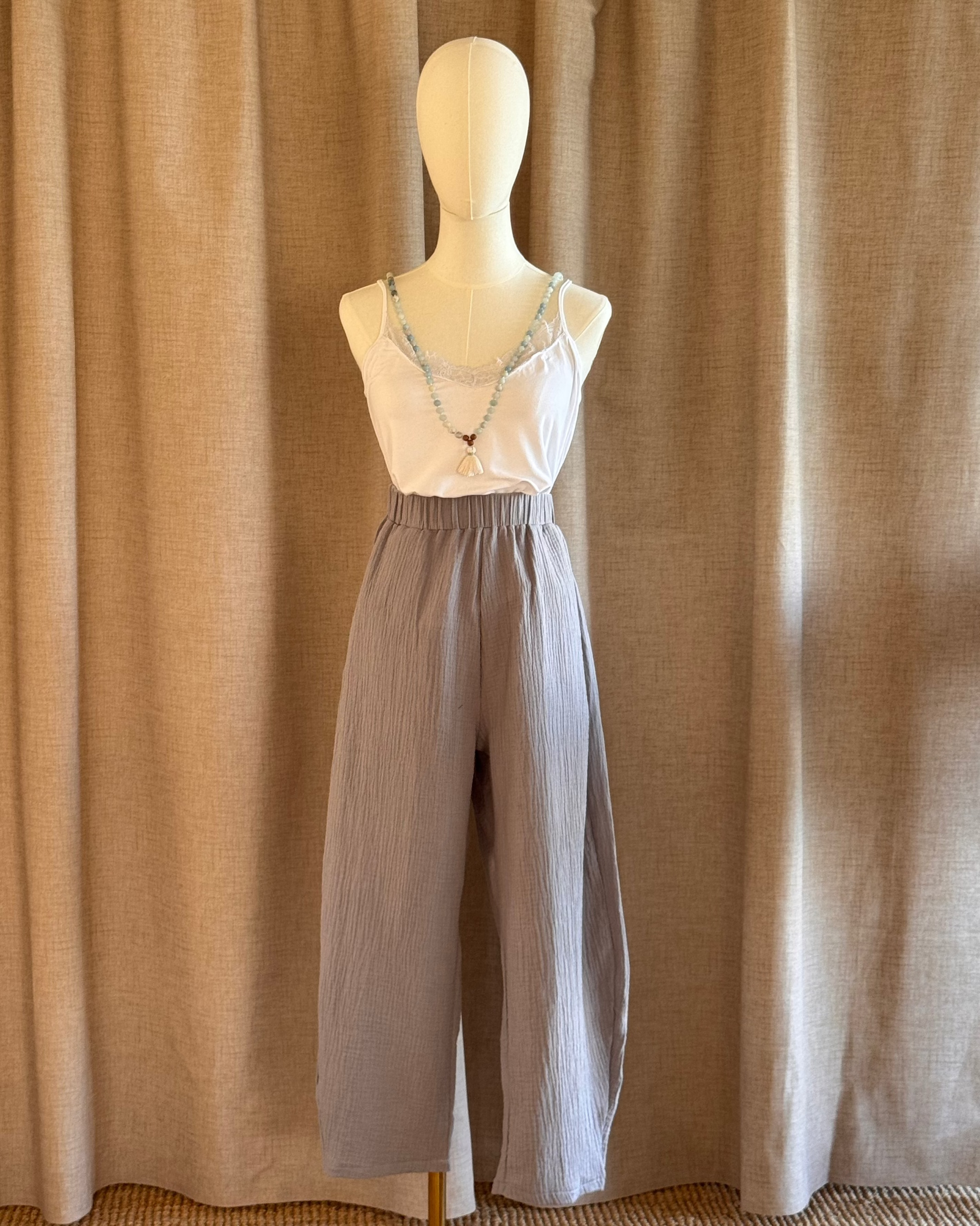 Pantalon barrel leg double gaze galet de riviere face 2