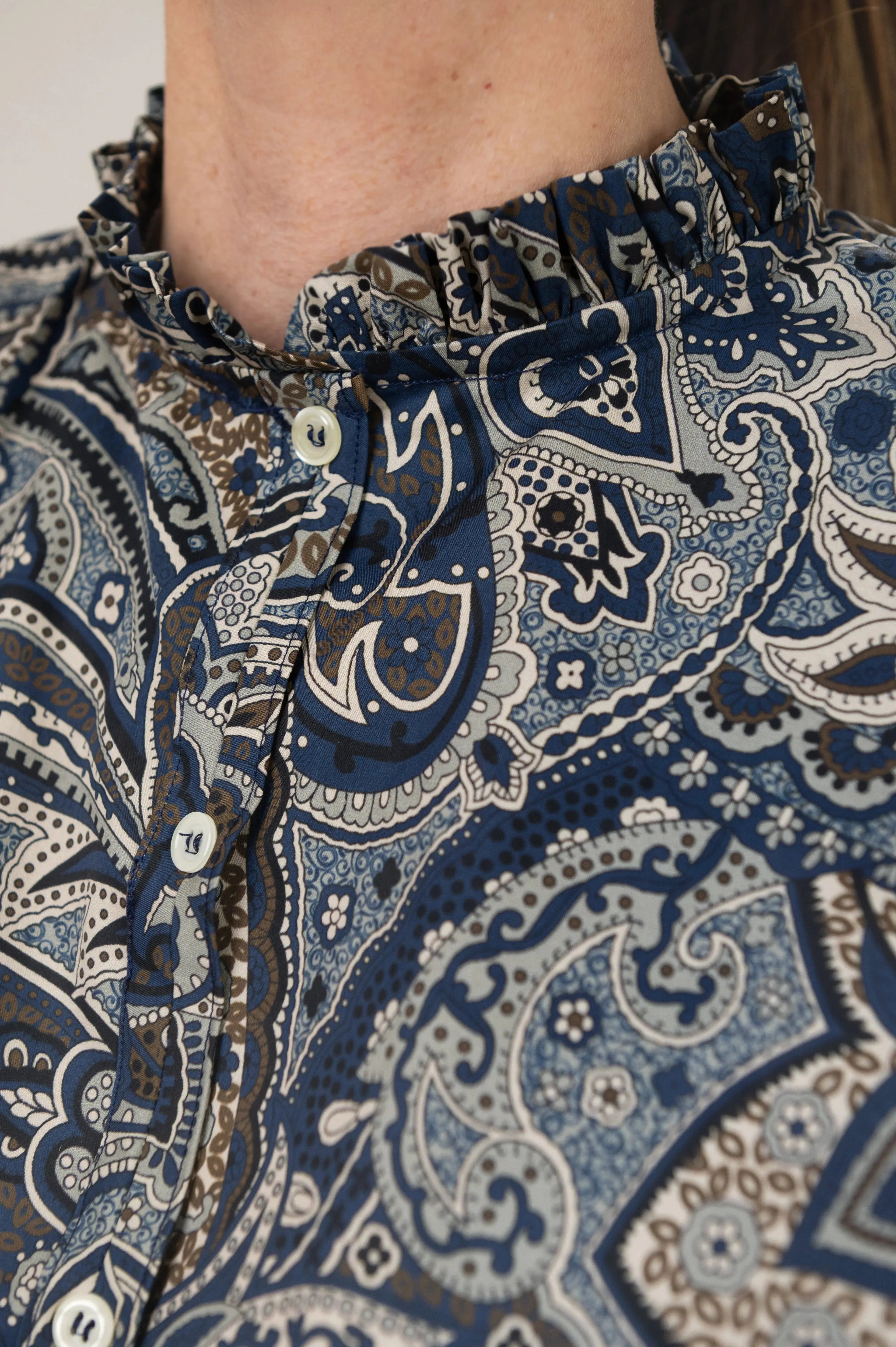 Chemise Narcisse en Popeline de coton motif cashmere - Maison Colette