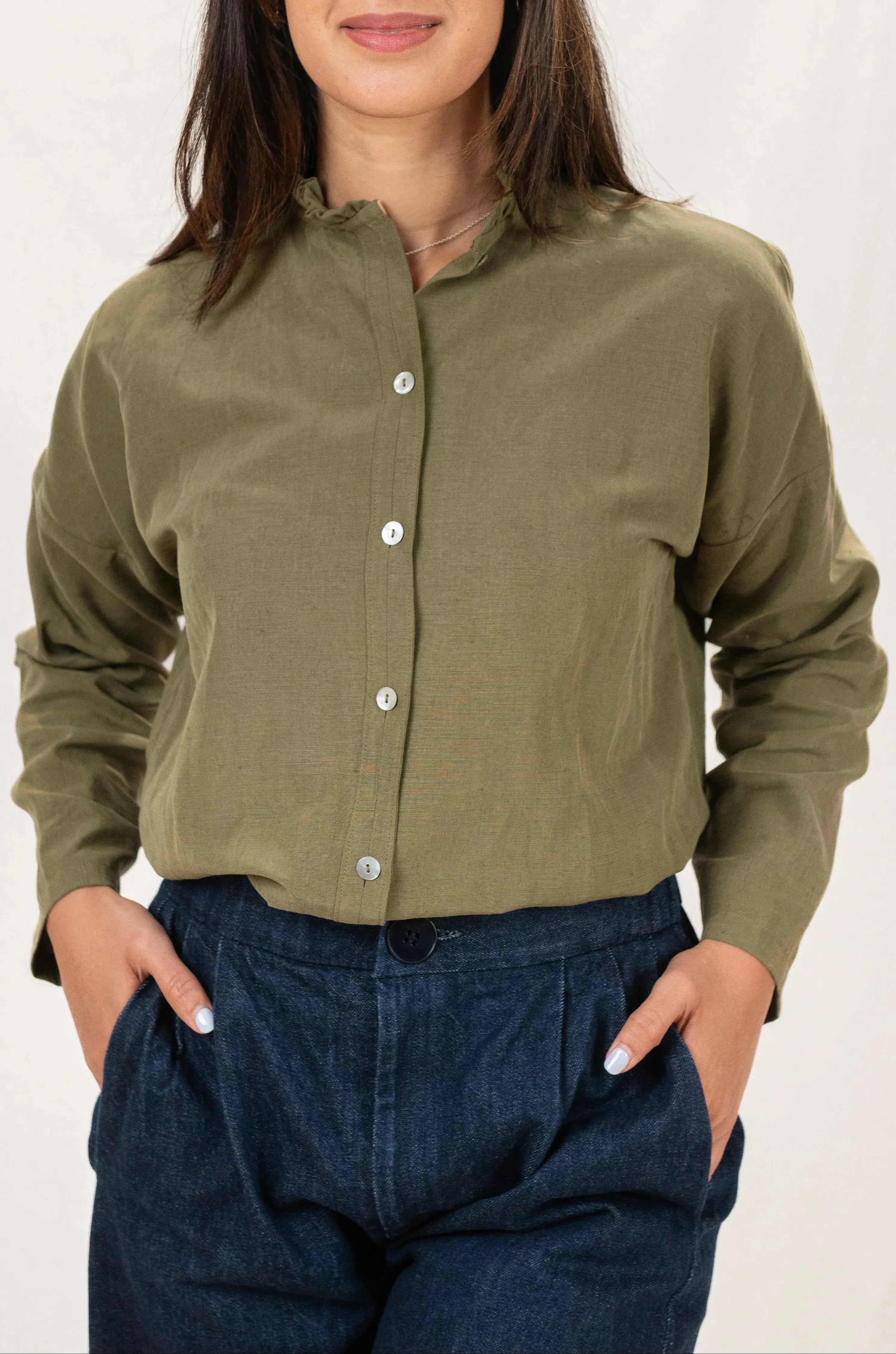 Chemise Narcisse en Popeline de Lin & Soie - Maison Colette
