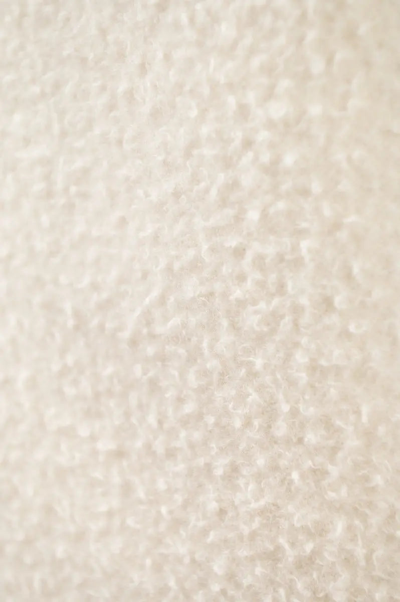 Gilet sans manches Ouessant réversible en drap de laine Casentino crème, détail de la matière.