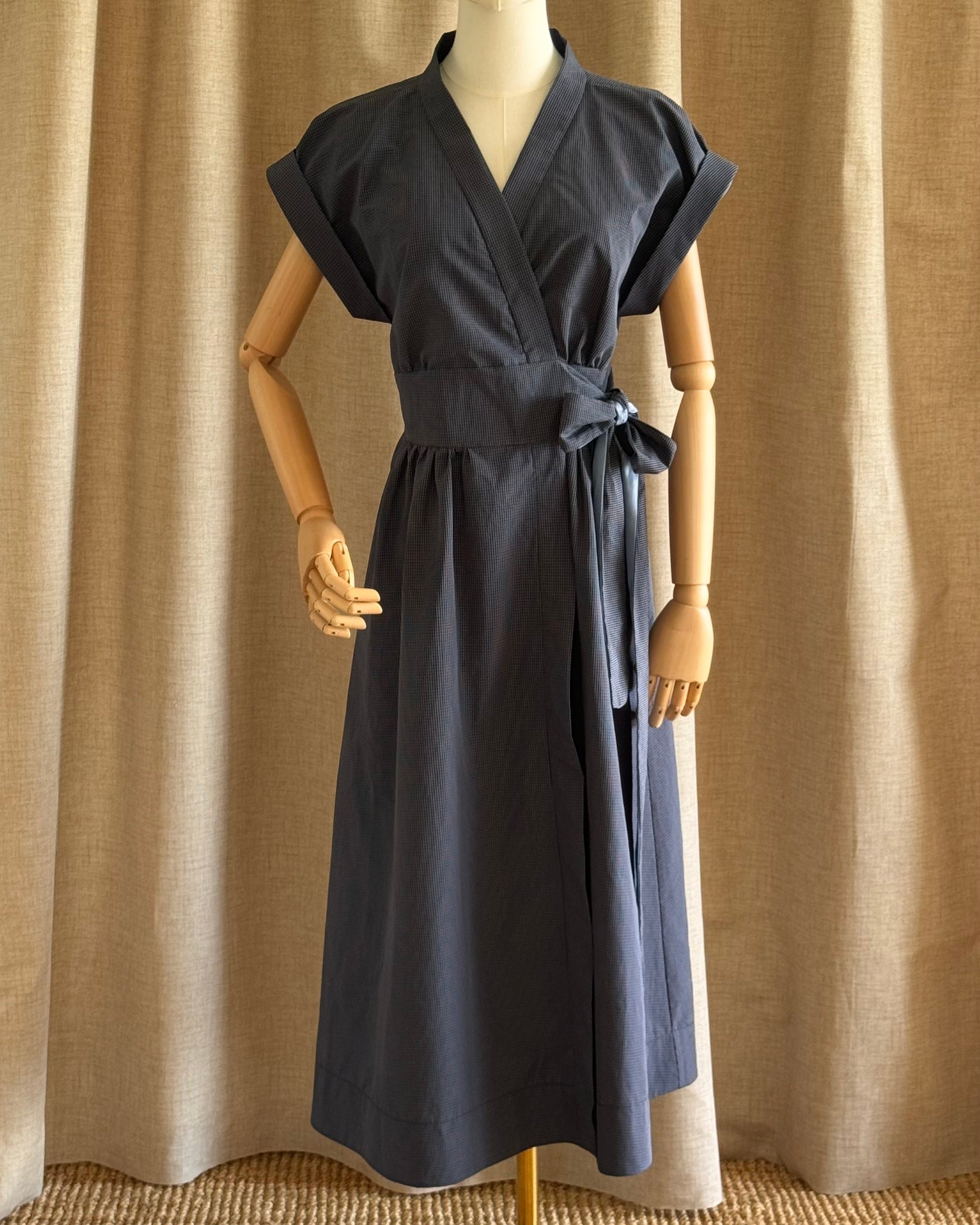 robe portefeuille cobalt et titanium face